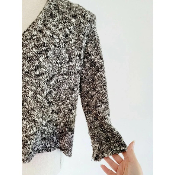 Eileen Fisher Heather Grey Multi Linen Blend Open Cardigan PM Medium Petite - Picture 7 of 10